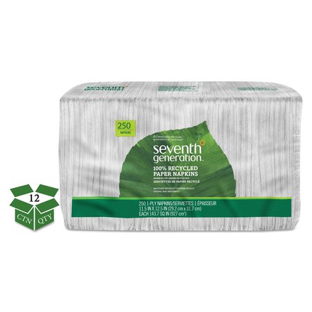 SEVENTH GENERATION Seventh Generation Napkins, White, PK12 SEV 13713